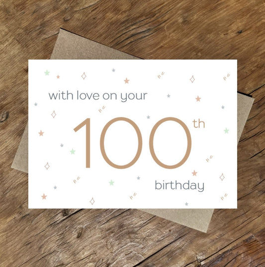Milestone age birthday card - stars