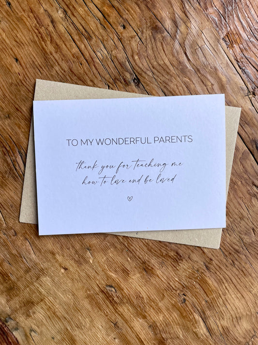 To My Wonderful Parents on my Wedding Day