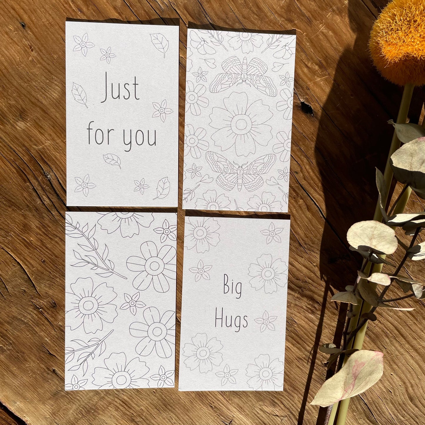 Colour in Cards + Tags ( 4 of each )