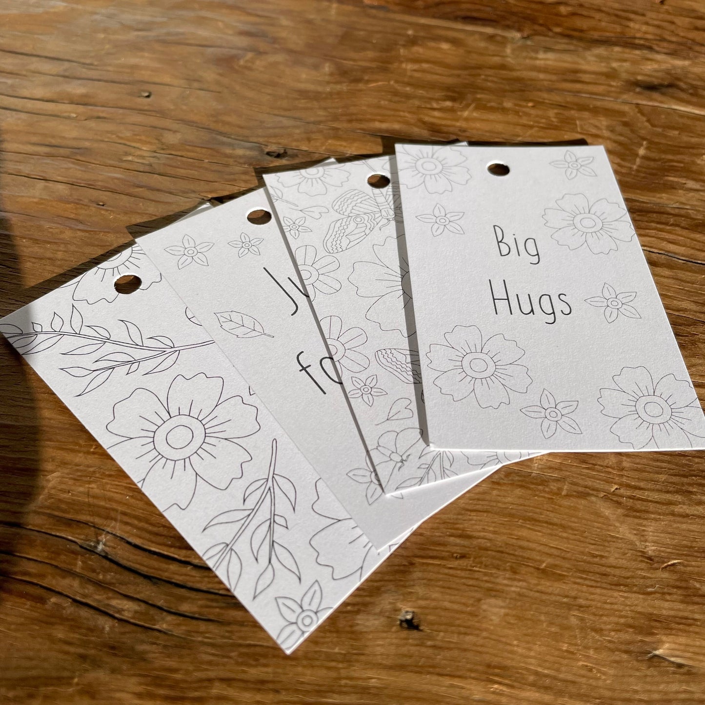 Colour in Cards + Tags ( 4 of each )