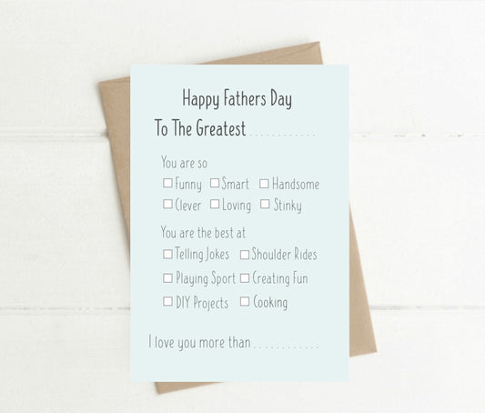 Fathers Day Tick Box