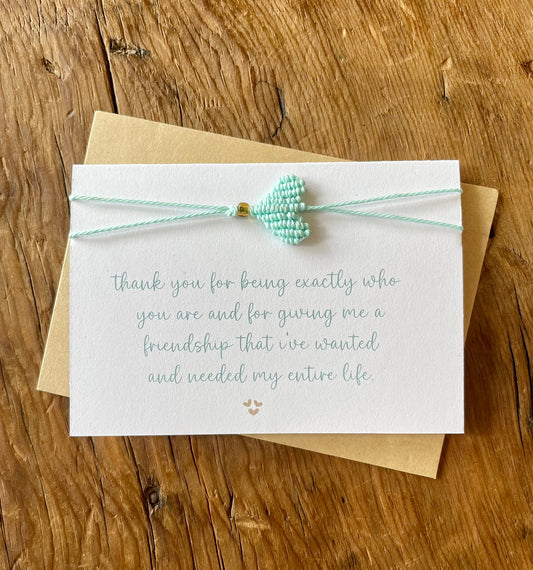 Thank You For Being Exactly Who You Are Friendship Bracelet Card