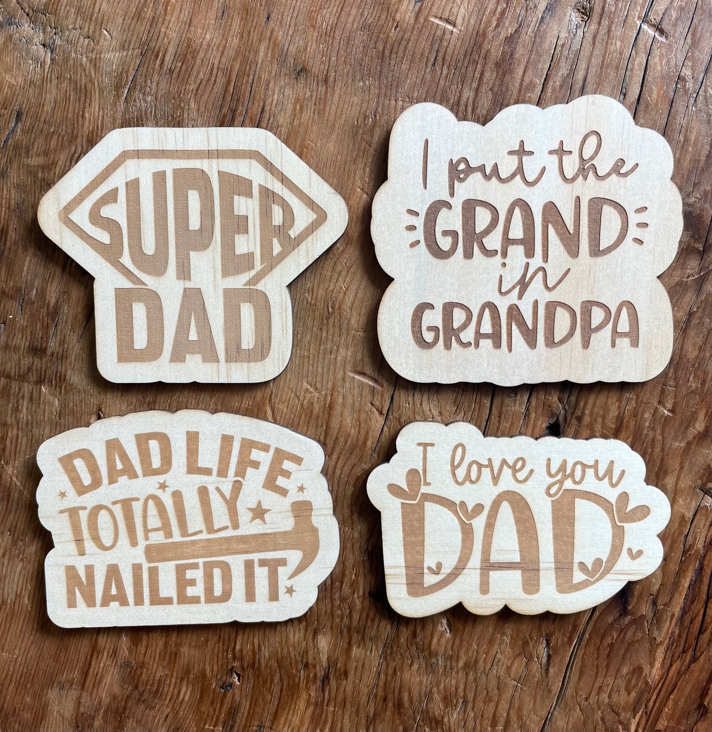 Dad - Grandpa Magnets Wooden